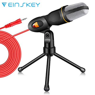 Supply Computer Video Voice Microphone with Stand Mobile Live Streaming Microphone Singing Wired Condenser Mic