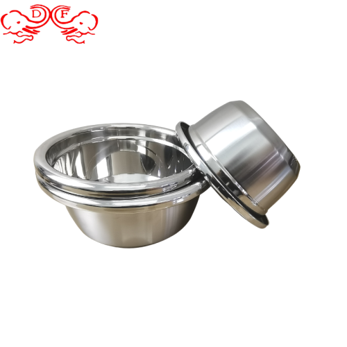 Df68743 Stainless Steel European-Style Material Cylinder Stainless Steel Basin Kitchen Sink Star Diamond Cuisine Basin Stainless Steel Basin Salad Bowl