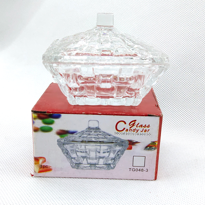 Glass Storage Tank European-Style Candy Box Clear with Cover Storage Jar Fruit Container Tea Jar Ashtray Return Jar