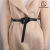 Lychee Pattern Knotted Belt Female Ornament Cowhide All-Match Match with Coat Trench Coat Dress Fashion Waist-Controlled Waist Seal