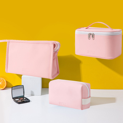 Light Luxury Macaron Fashion Sense Cosmetic Bag Portable Large Capacity Ins Style Wash Bag Lipstick Pack Brush Buggy Bag