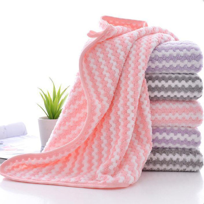 Factory Supply Coral Fleece Bath Towel Absorbent Soft Pineapple Lattice Covers Couple Gift Thick Wholesale Towel Set