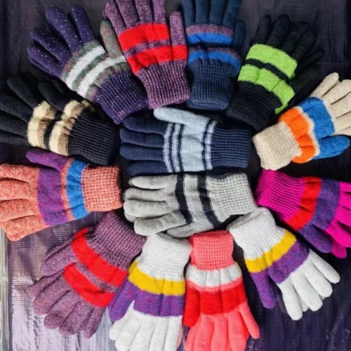 autumn and winter warm gloves thickened fleece-lined mohair gloves men‘s women‘s gloves wholesale stall gloves department store