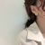 Japanese and Korean Square Drip Glazed Sterling Silver Needle Stud Earrings for Women Niche Design Geometric Earrings Gentle Elegant French Earrings