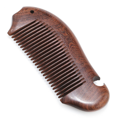Wholesale Natural Original Wooden Comb Golden Sandalwood Wooden Comb Whole Wood Fish-Shaped Comb Year by Year More than Massage Comb