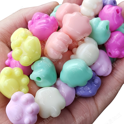 Acrylic Macaron Color Series Cat Paw Diy Ornament Keychain Mobile Phone Charm Car Hanging Accessories Live Room Hot Sale