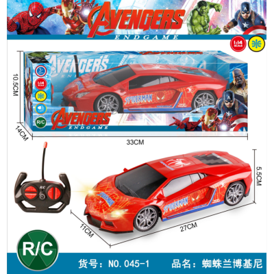 Cross-Border Wholesale 1:14 Four-Way Remote Control Tail Strop Headlight Iron Man Bugatti GRAND DRAGON Remote Control Car Power Package