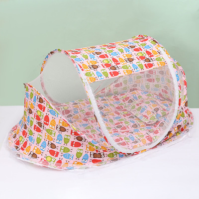 Cross-Border Cartoon Three-Piece Foldable Baby Anti-Mosquito Net Infant Mongolian Bag Small Bed Boat Portable Mosquito Net