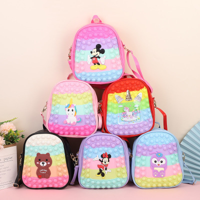 New Rat Killer Pioneer Schoolbag Children Backpack Bubble Music Decompression Cartoon Fun Schoolbag Factory Silicone Bag