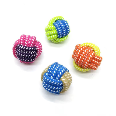 Pet Toy Ball of Cotton Rope Pet Dog Teeth Cleaning Molar Bite Rope Toy Small Size Pet Ball in Stock