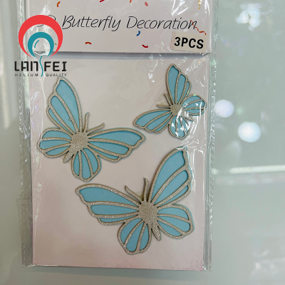 Internet Sensation Cake Decorative Pearl Butterfly Ornaments Plug-in Components Birthday Party Dessert Bar 3D Simulation Butterfly Decoration Wholesale