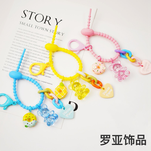 Cut Surface Bear Keychain Female Cute Fur Ball Car Key Ring Chain Pendant Bag Hanging Car key Chain Pendant