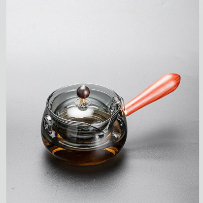 Rotating Xiaoyao Teapot Tea Water Separation Transparent Black Borosilicate Glass Pot Removable Teapot Kung Fu Tea Set