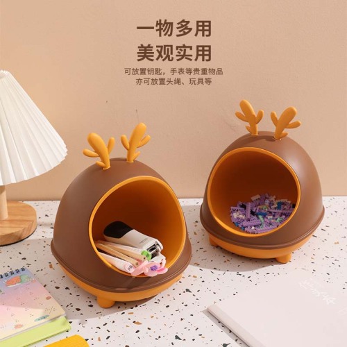 Cute Deer Cartoon Girls‘ Jewelry Storage Box Storage Box Hallway Desktop Storage Box