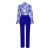 D316 European and American Women's Clothing Autumn and Winter Loose Large Size Casual Printed Long-Sleeved Shirt Wide-Leg Pants Cross-Border Two-Piece Suit