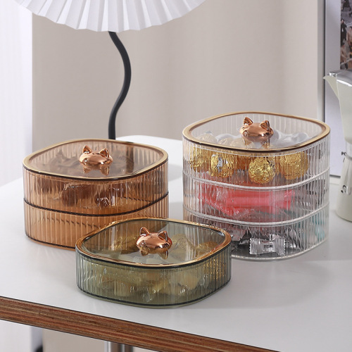 dried fruit plate light luxury creative food grade double-layer fruit plate with lid storage box household nut snack candy dried fruit box