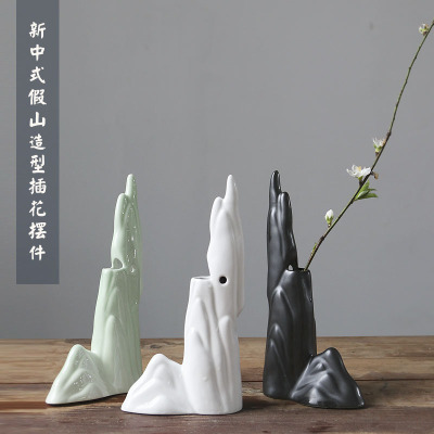 Ceramic Rockery Decoration Living Room Study Soft Decoration Vase Chinese Creative Flower Container