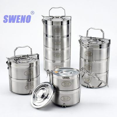 Lunch Box Stainless Steel 304 Food Grid Outdoor Travel Carrying Multi-Layer Non-Odor Fresh Lunch Box Portable Cabas