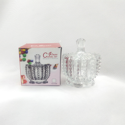 Glass Storage Tank European-Style Candy Box Clear with Cover Storage Jar Fruit Container Tea Jar Ashtray Glass Cup