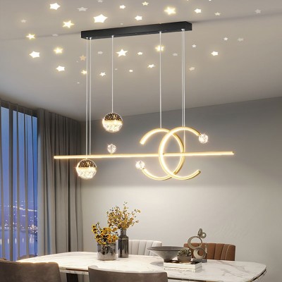2022 New Dining Room Chandelier Modern Minimalist Designer Nordic Light Luxury Dining Table Lamp Strip Dining Room Bar Lamp