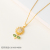 European and American Entry Lux Full Rhinestone Zircon Sunflower Flower Pendant Necklace Women's Simple Niche Clavicle Chain Online Influencer Jewelry