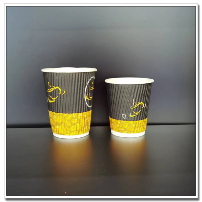 Disposable Coffee Milk Tea Paper Cup Anti-Scald Double-Layer Cold and Hot Drink Angular Cup