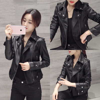 Leather Coat Women's New Spring and Autumn Women's Short Biker's Leather Jacket Women's Korean-Style Piyou