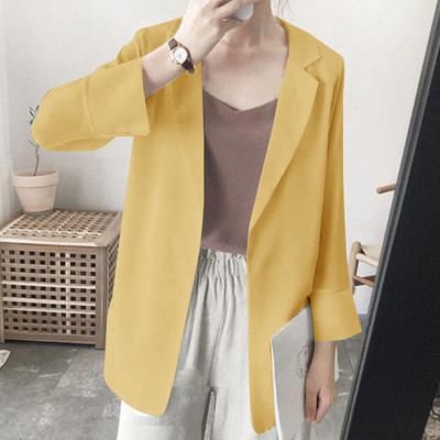 Summer Yellow Suit Jacket Women's New Design Sense Niche Short Small Popular Suit This Year