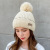 Korean Style Knitted Woolen Cap Women's Cute Fur Ball Knitted Earflaps Cap Outdoor Keep Warm Fashion Sleeve Cap Wholesale