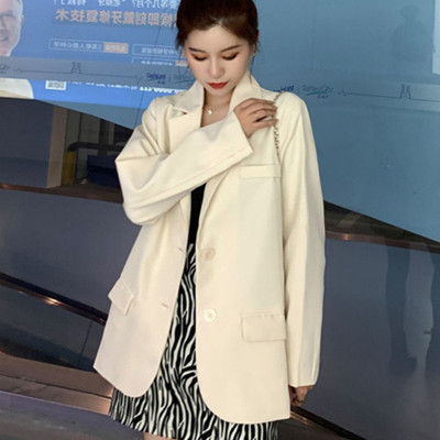 Beige Spring and Autumn Suit Coat Large Size Korean Style British Style Women's Suits Suit Jacket
