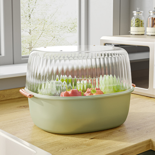 New Thickened Double-Layer Drain Basket Kitchen Washing Basket Fruit Basket round Two-Layer Drain Basket Wholesale