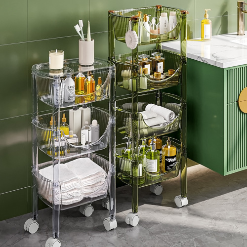 light luxury bathroom storage rack floor multi-storey bathroom toilet toilet storage mobile trolley storage rack