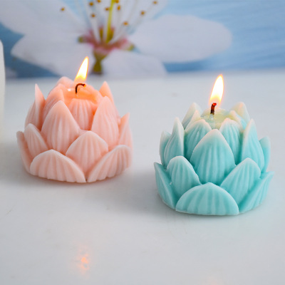 Three-Dimensional Lotus Bud Candle Silicone Mold DIY Handmade Soap Cake Decoration Resin Decorations Flower Silicone Mold