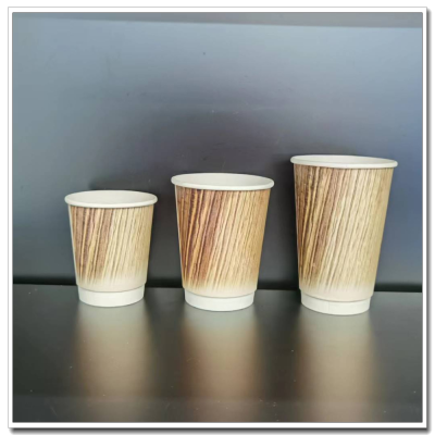 Disposable Paper Cup Home Use and Commercial Use Thicken Kraft Paper Angular Cup Anti-Scald Drinking Cup