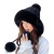 Autumn and Winter plus Velvet Solid Color Knitted Hat Women's Outdoor Cold Protection Thickening Mongolian Cap Fashion Fur Ball Sleeve Cap Wholesale