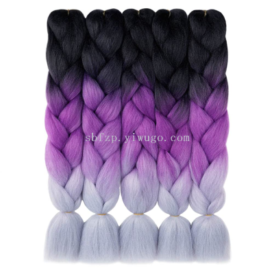 Jumbo Braiding Hair Extensions Synthetic 24 Inch 3 Tones  Braids Twist Crochet Hair Braids 100g