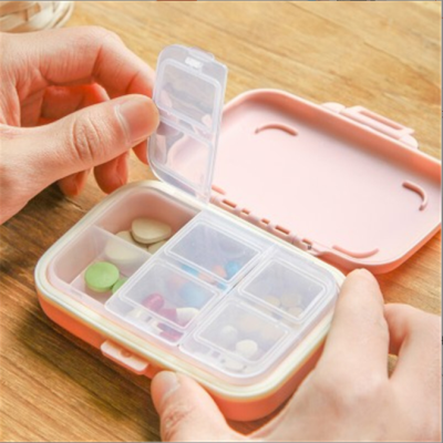 Portable 6-Grid Small Medicine Box Mini Medicine Storage Box Sealed Portable Box Travel Pack Pills