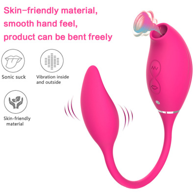 Jump 10 Frequency Vibration Double Head Magnetic Charging Sucking Vibrators Female Silicone Masturbation Device Adult Products Wholesale
