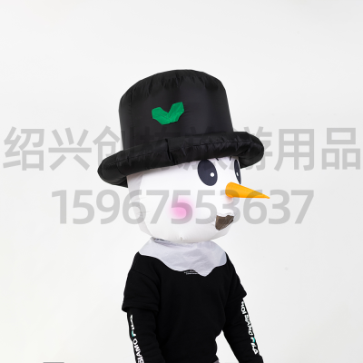 2023 Amazon New Christmas Inflatable Headgear Black Hat Snowman Christmas Party Inflatable Costume