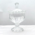 French Retro Embossed Crystal Glass Candy Box Glass Sugar Bowl Vertical Stripes Factory in Stock