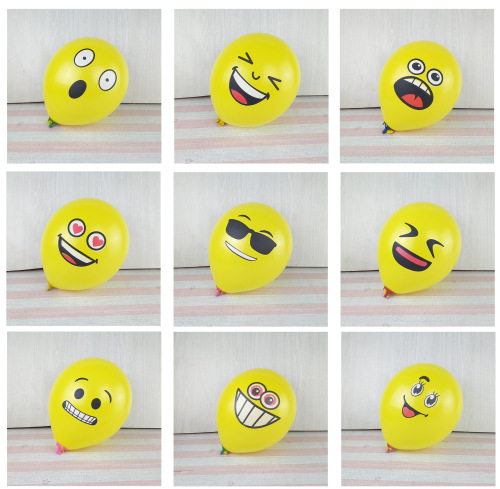 12-inch large thickened 2.8g yellow cartoon expression balloon toy balloon mix and match