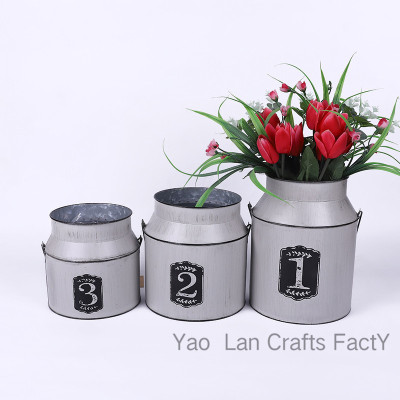 Factory Direct Supply Flower Shop Decorative Flower Pot Flower Ware Iron Art Flower Bucket Spot Modern Minimalist Flower Bucket Iron Bucket Decoration