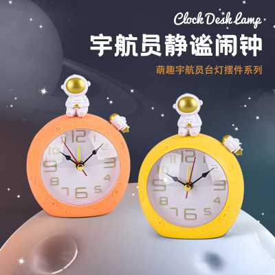 Creative Astronaut Alarm Clock with Small Pendant Student Desktop Decoration Alarm Clock Student Entrance Gift Birthday Gift