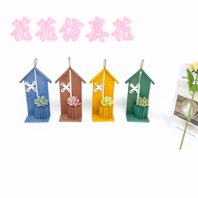 Artificial/Fake Flower Bonsai Wood Cartoon Succulent Wall Hanging Furnishings Ornaments