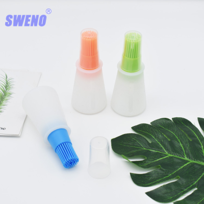 Silicone Bottle Brush with Scale Oiler Brush Squeeze Type Oil Brush BBQ Seasoning Barbecue Brush
