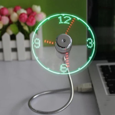 USB Real Clock Led Fan USB Snake Fan Real Time Display USB Real Clock Fan