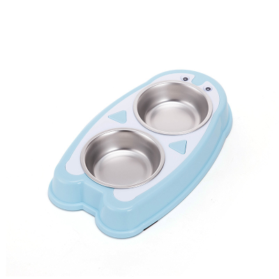 New Pet Double Bowl Penguin Bowl Dog Food Bowl Cat Food Bowl Large Capacity Dog Rice Bowl Pet Water Food Bowl Pet Tableware