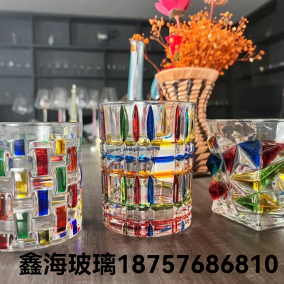 Colorful Cup Painted Glass Cup with Hand Gift Nice Cup Cup Whiskey Shot Glass