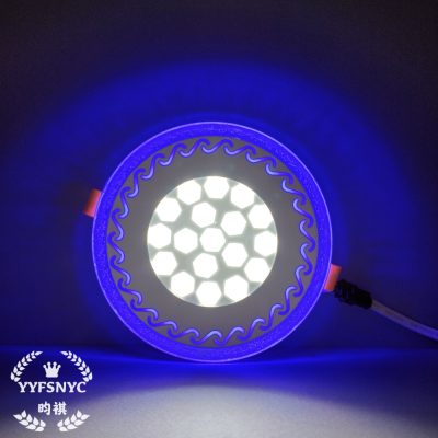 Led round Honeycomb Panel Light Pattern Two-Color Segmented Side Color Panel Light Embedded Aisle Light Ceiling Light