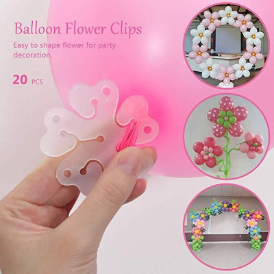 Wholesale Shape Balloon Accessories Plum Blossom Card Clamp Wedding Room Decoration Layout Flower-Shaped Balloon Clip-New 6-in-1